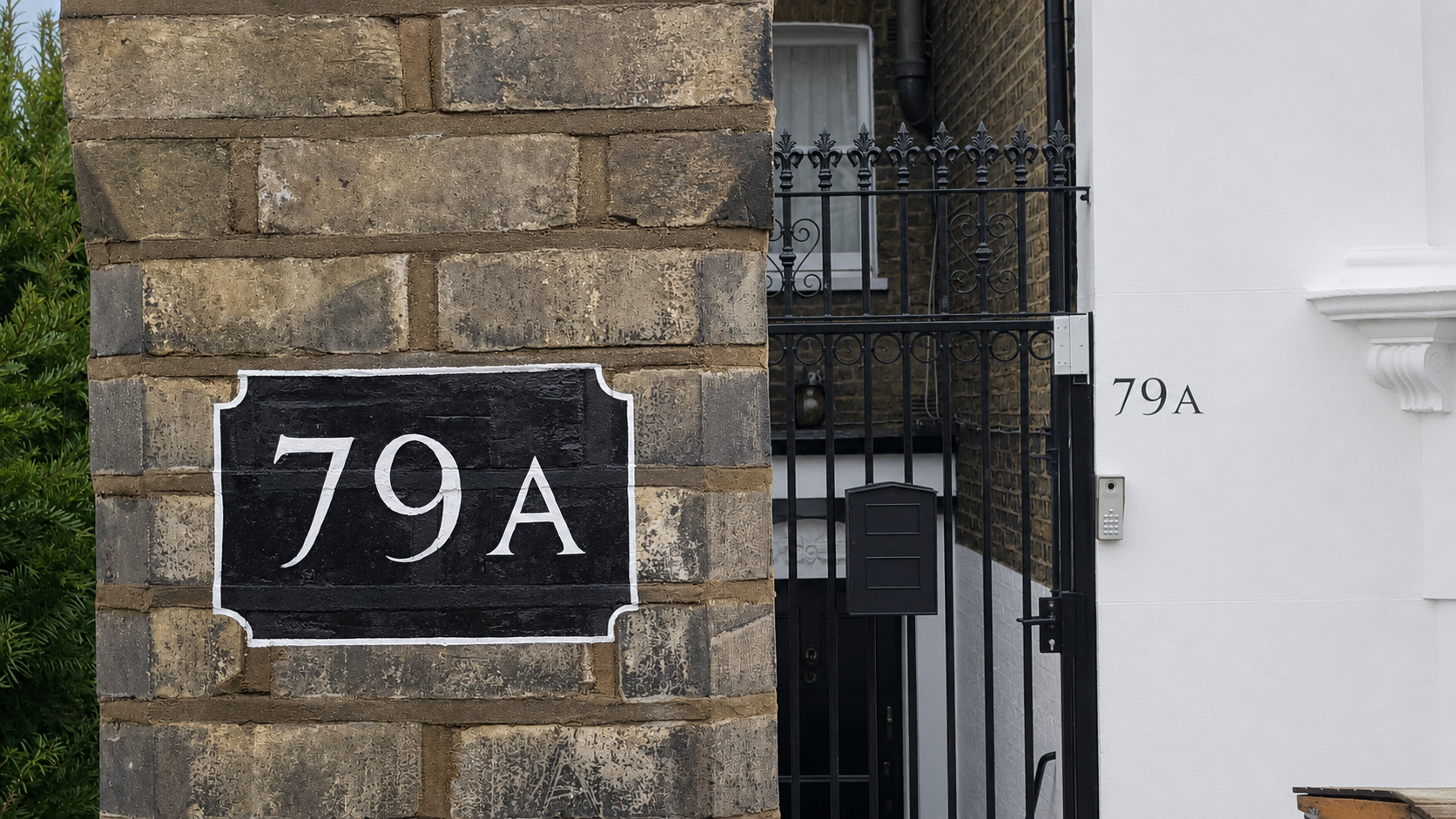 Exterior property lettering on brick and masonry surfaces