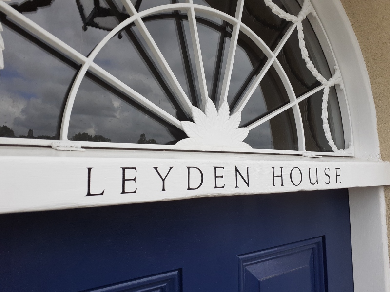 Architectural entrance lettering in Mortlake London