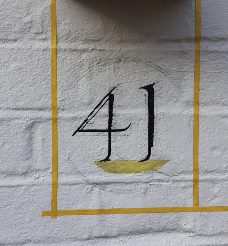 Fine line house number lettering in Kensington