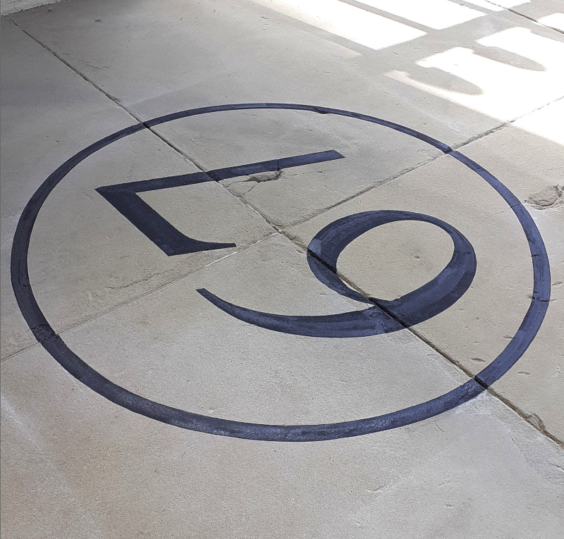 Hand painted entrance floor roundel on Belgravia property