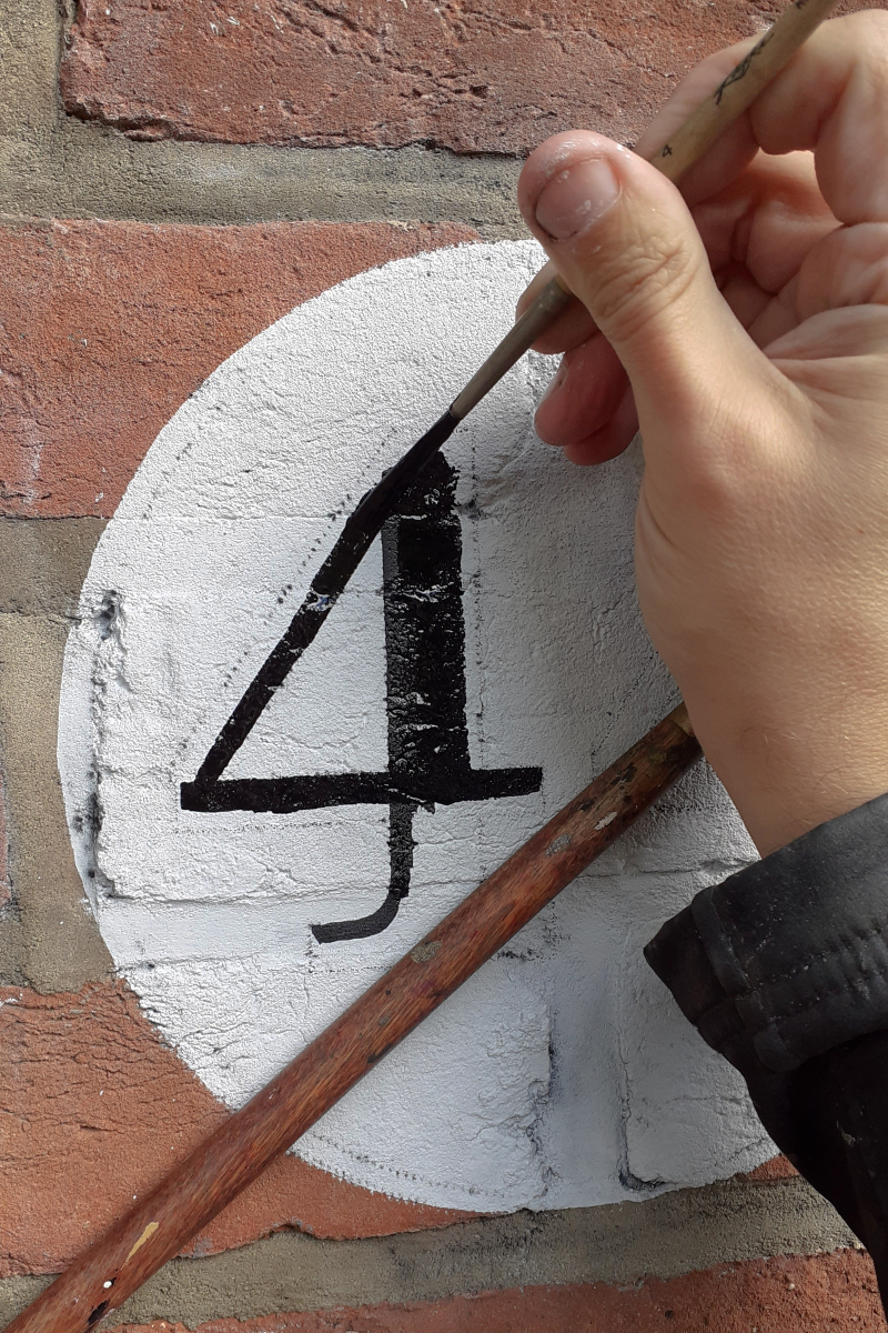 Bespoke painted house numbers for London residential property