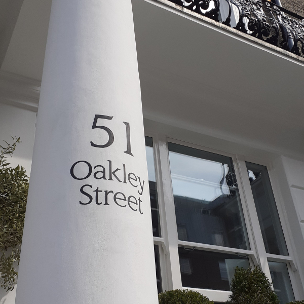 Bespoke painted house numbers for London residence