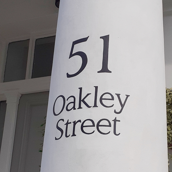 Residential property signage painted by hand in Chelsea London
