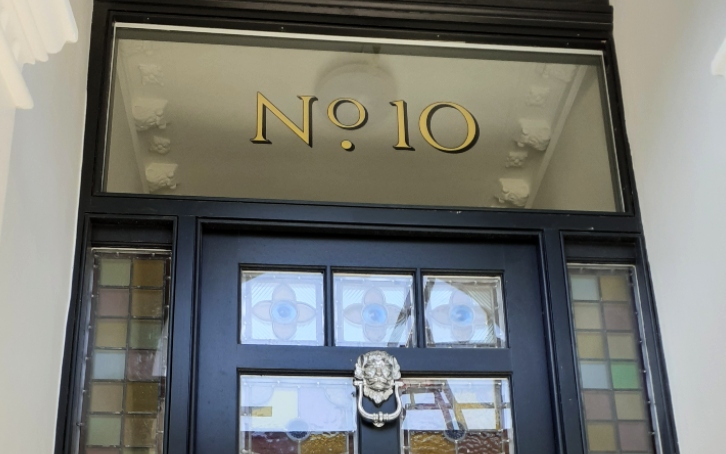 gold leaf fanlight window lettering London