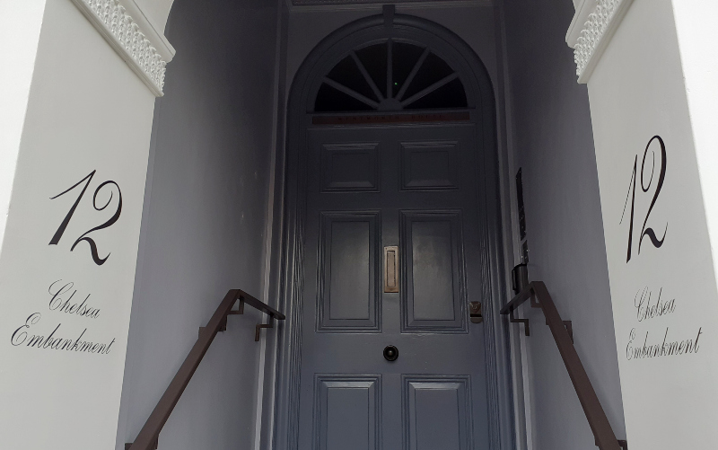 house number with street name sign London