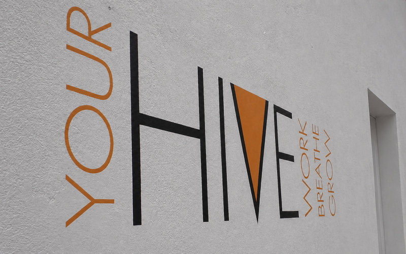 painted wall signwriting rendered wall London