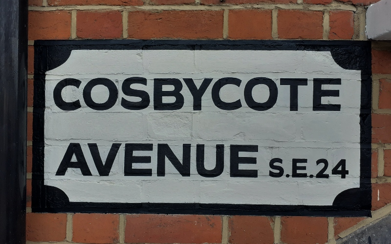 restored historic street name sign London