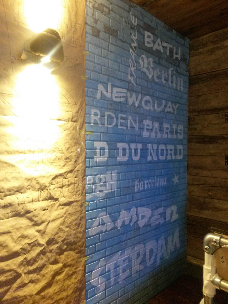 Signwriting for a sports/music bar refit